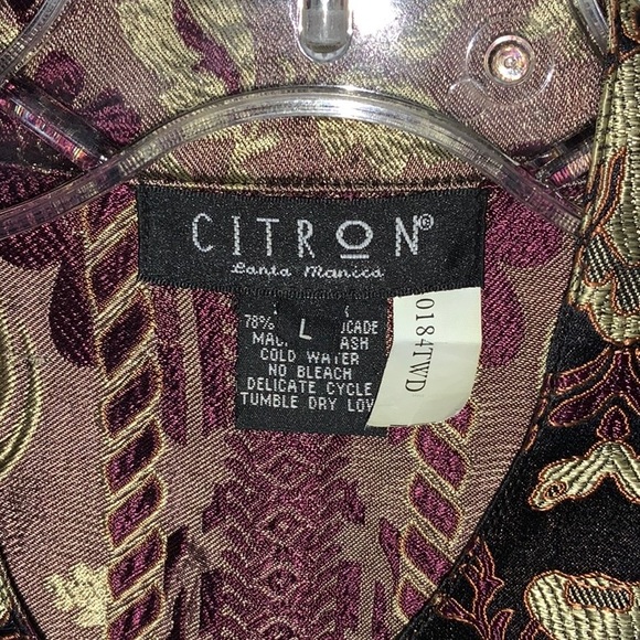 207 Citron Santa Monica Silk Brocade Blazer Jacket - Picture 11 of 16